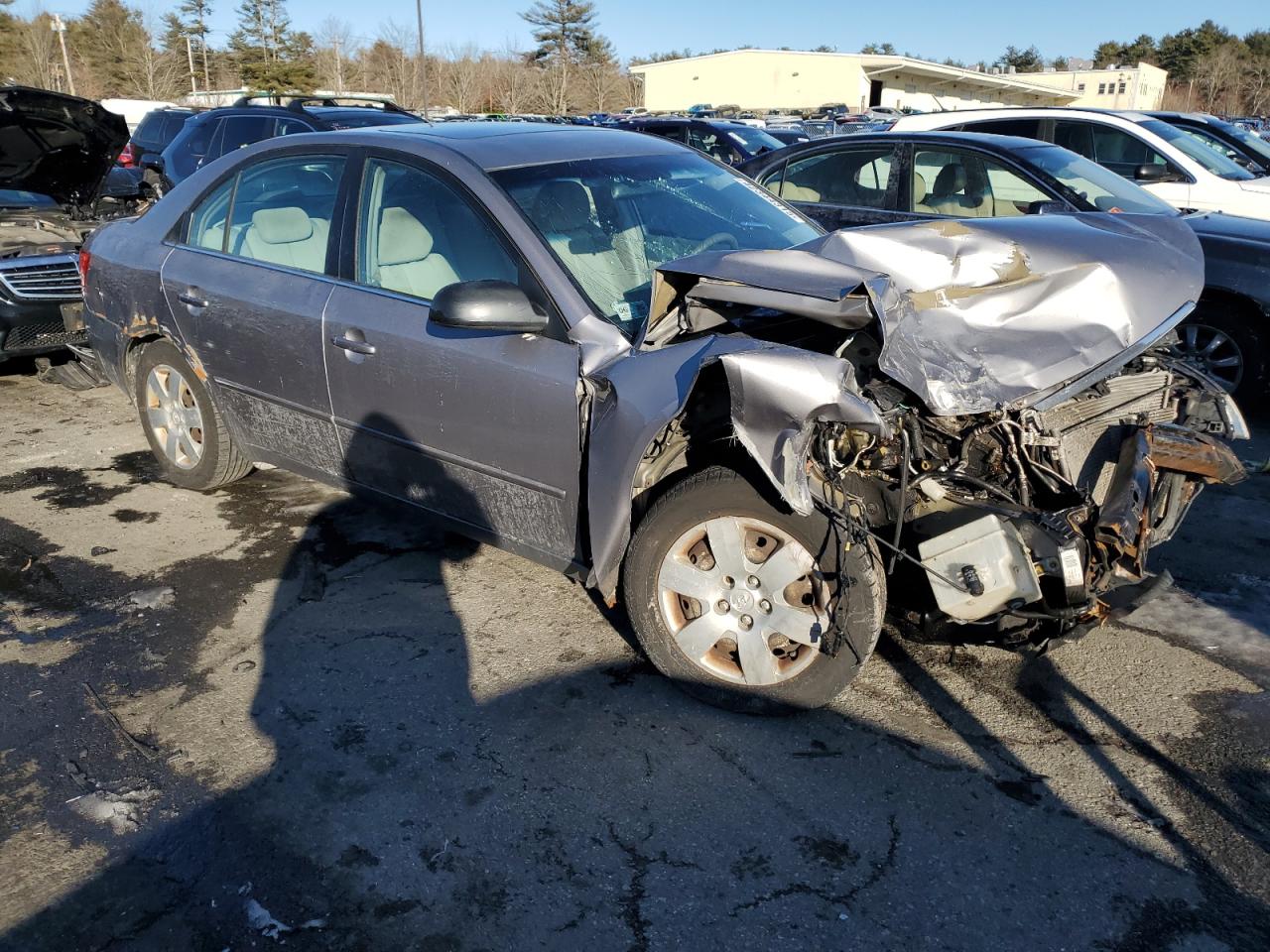 2008 Hyundai Sonata VIN 5NPET46F28H333279 Copart auction photo, front end / side damage thumbnail 4