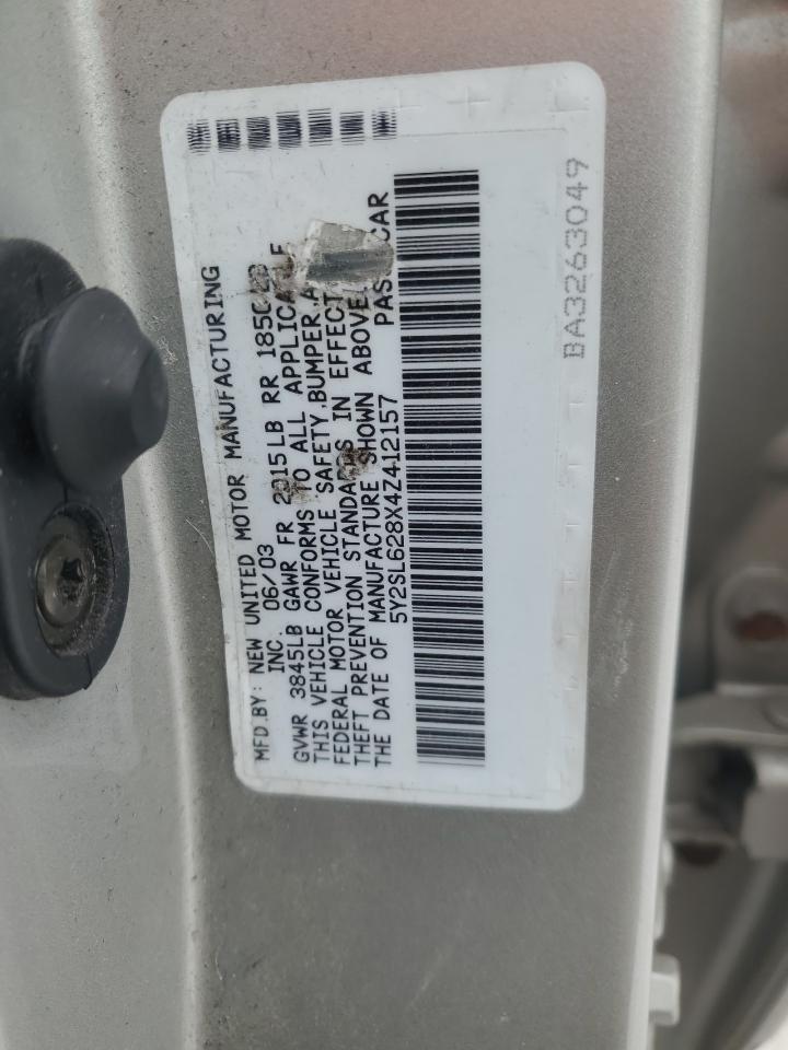 2004 Pontiac Vibe VIN 5Y2SL628X4Z412157 Copart auction photo, front end damage thumbnail 13