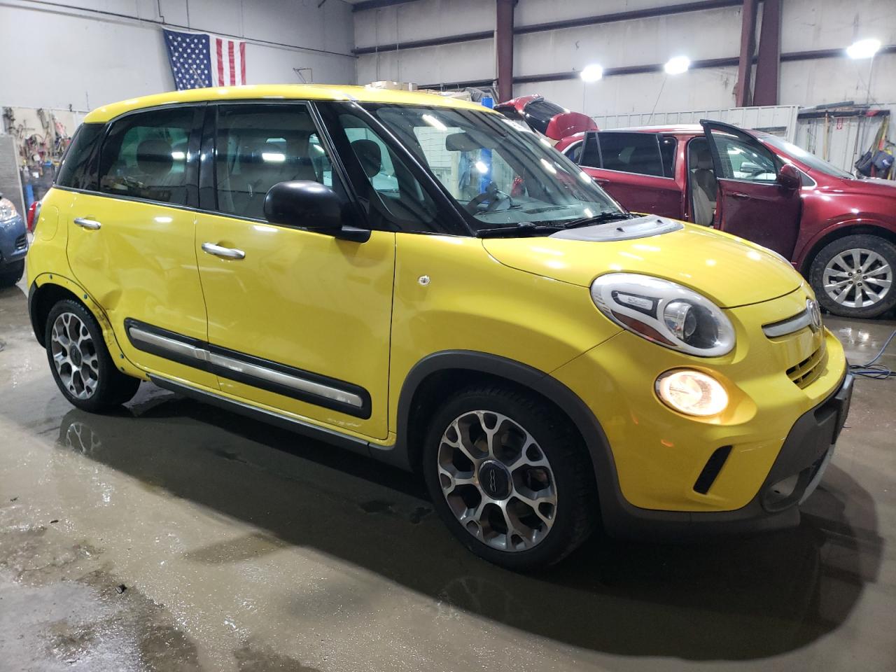 2014 Fiat 500 VIN ZFBCFADH2EZ021617 Copart auction photo, side / hail damage thumbnail 4