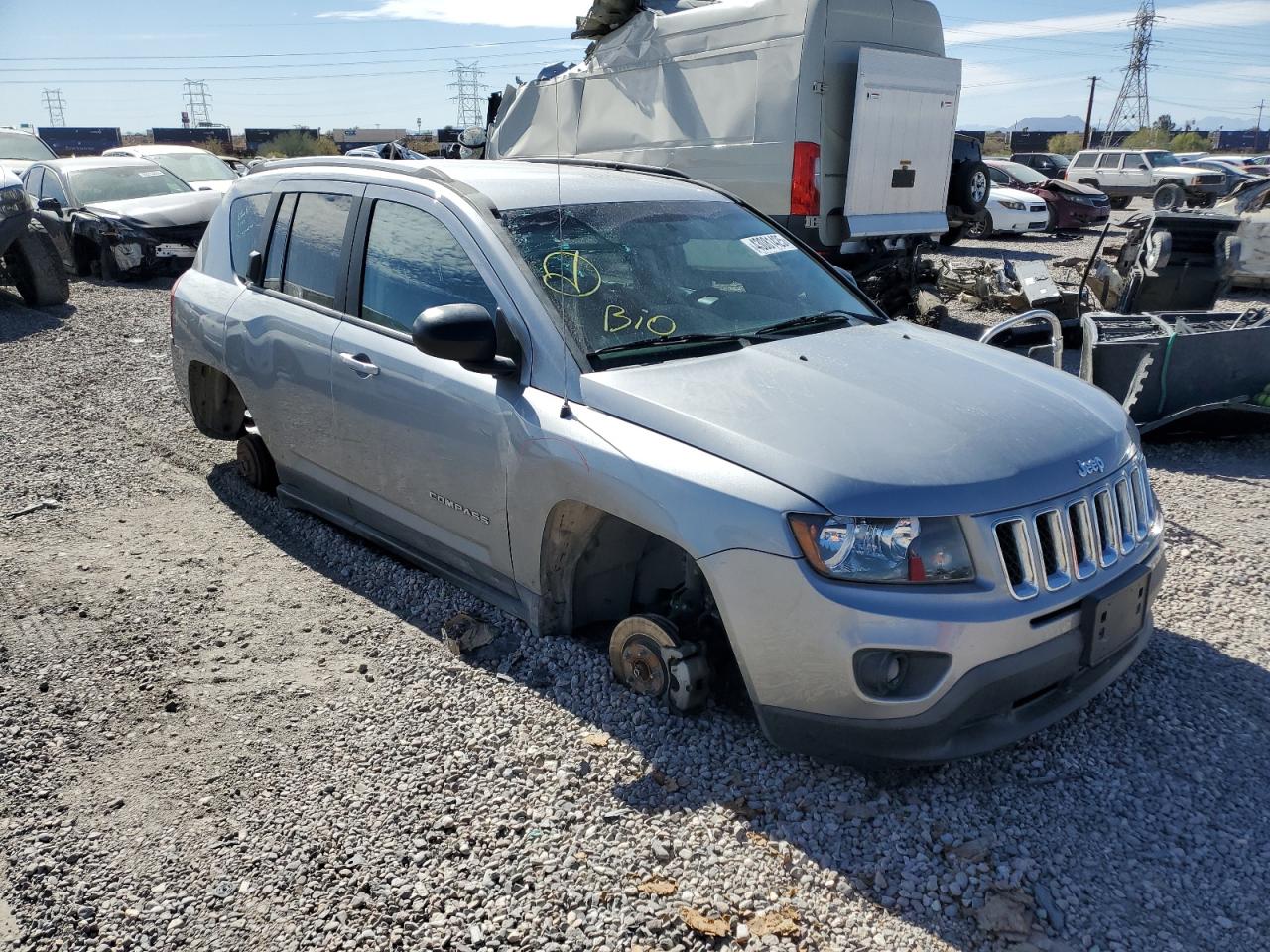 2017 Jeep Compass VIN 1C4NJCBA7HD123891 Copart auction photo, vandalism / mechanical damage thumbnail 4