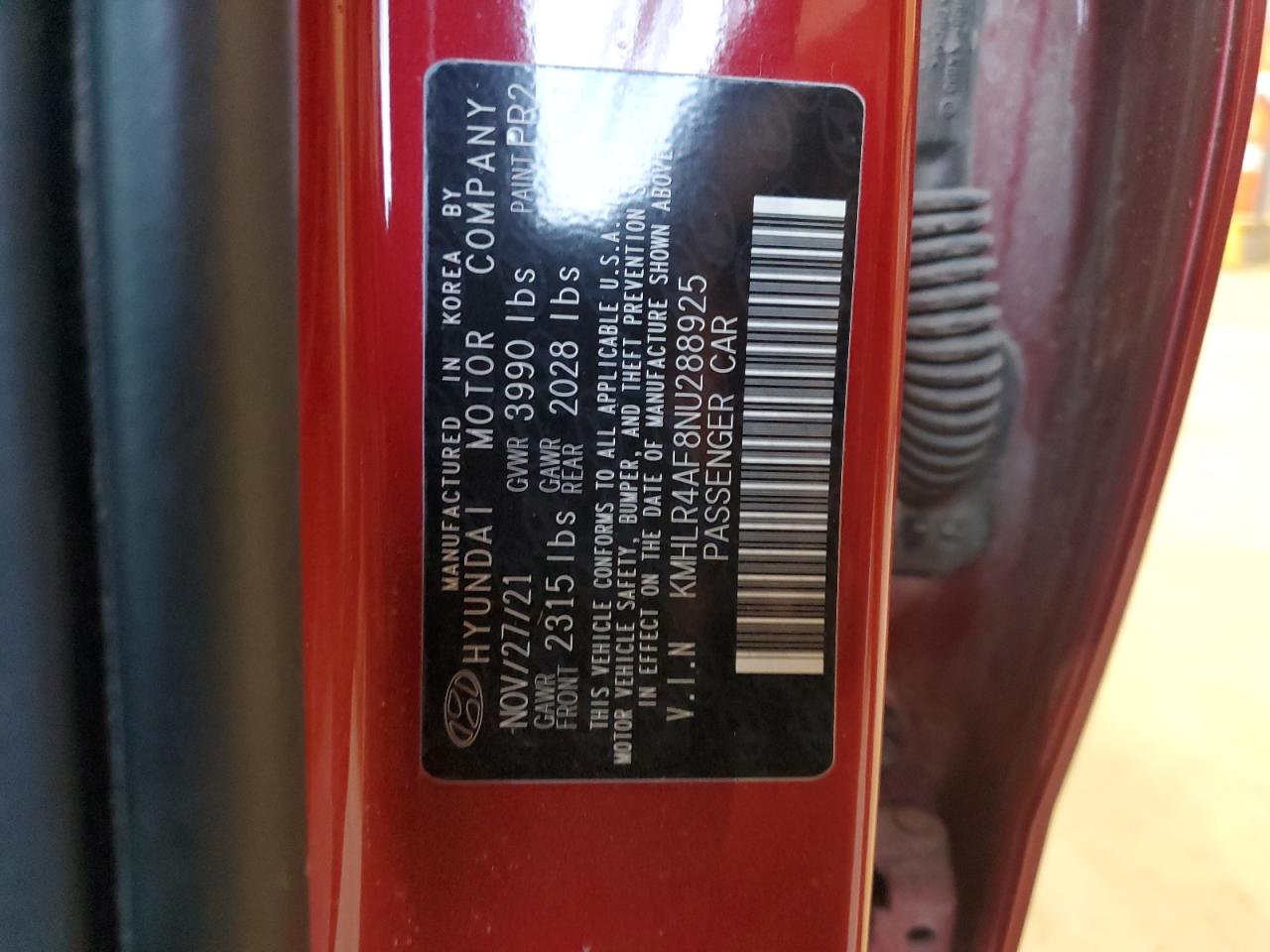 2022 Hyundai Elantra VIN KMHLR4AF8NU288925 Copart auction photo, front end damage thumbnail 12