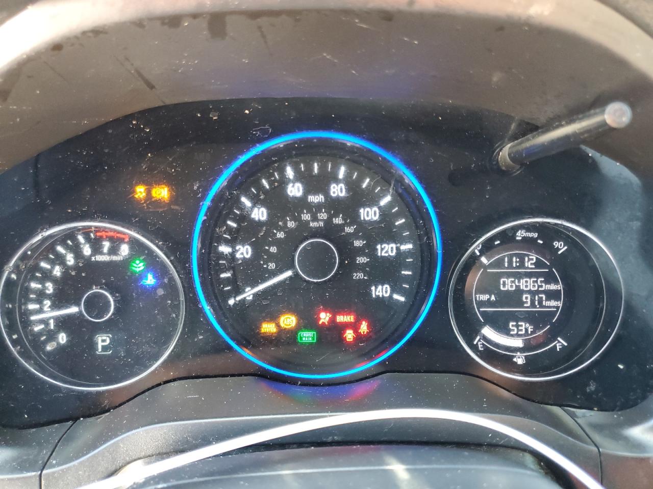 2022 Honda HR-V VIN 3CZRU5H13NM737844 Copart auction photo, front end / side damage thumbnail 9
