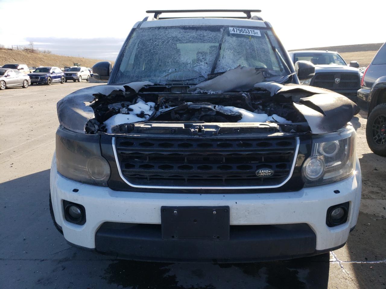 2014 Land Rover LR4 VIN SALAK2V67EA707646 Copart auction photo, burn - engine / front end damage thumbnail 5