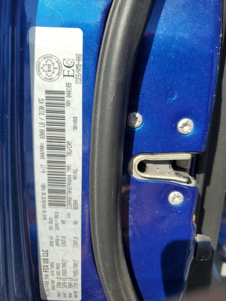 2017 RAM 1500 VIN 1C6RR6FT0HS744044 Copart auction photo, rollover damage thumbnail 12