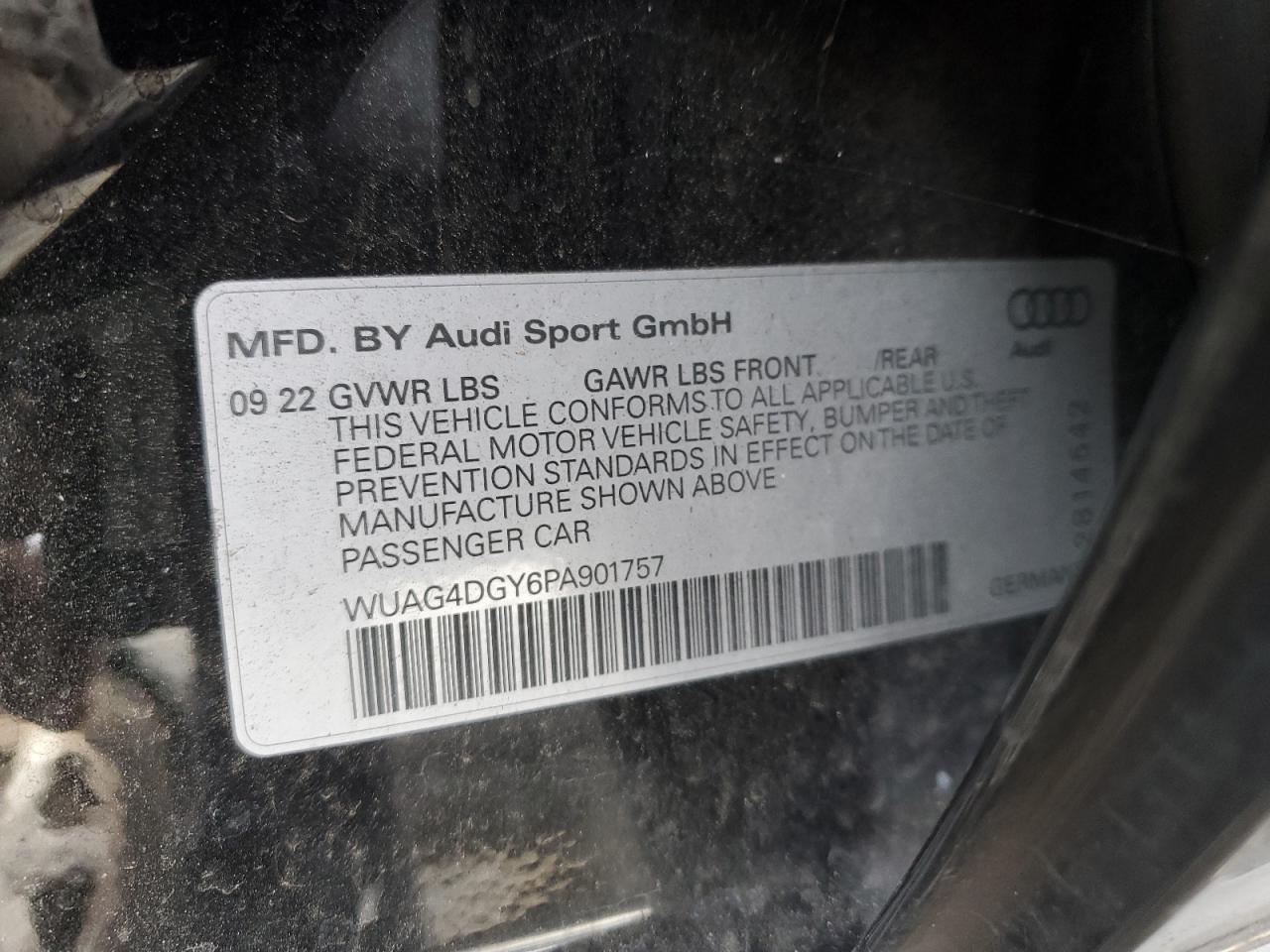 2023 Audi RS3 VIN WUAG4DGY6PA901757 Copart auction photo, all over / mechanical damage thumbnail 13