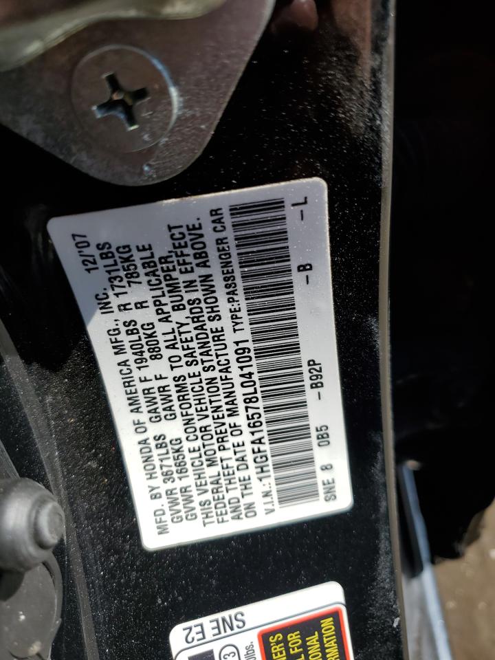 2008 Honda Civic VIN 1HGFA16578L041901 Copart auction photo, front end damage thumbnail 15