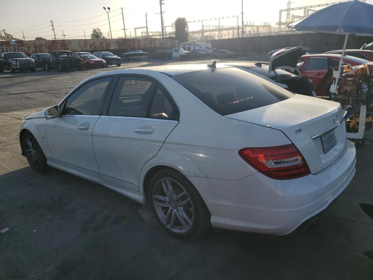 2012 Mercedes-Benz C-klasse VIN WDDGF4HB1CA641950 Copart auction photo, all over damage thumbnail 2
