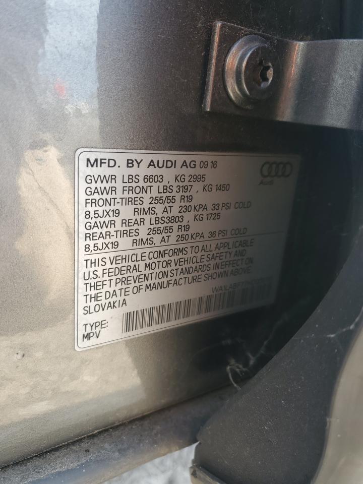 2017 Audi Q7 VIN WA1LABF77HD030119 Copart auction photo, front end damage thumbnail 15