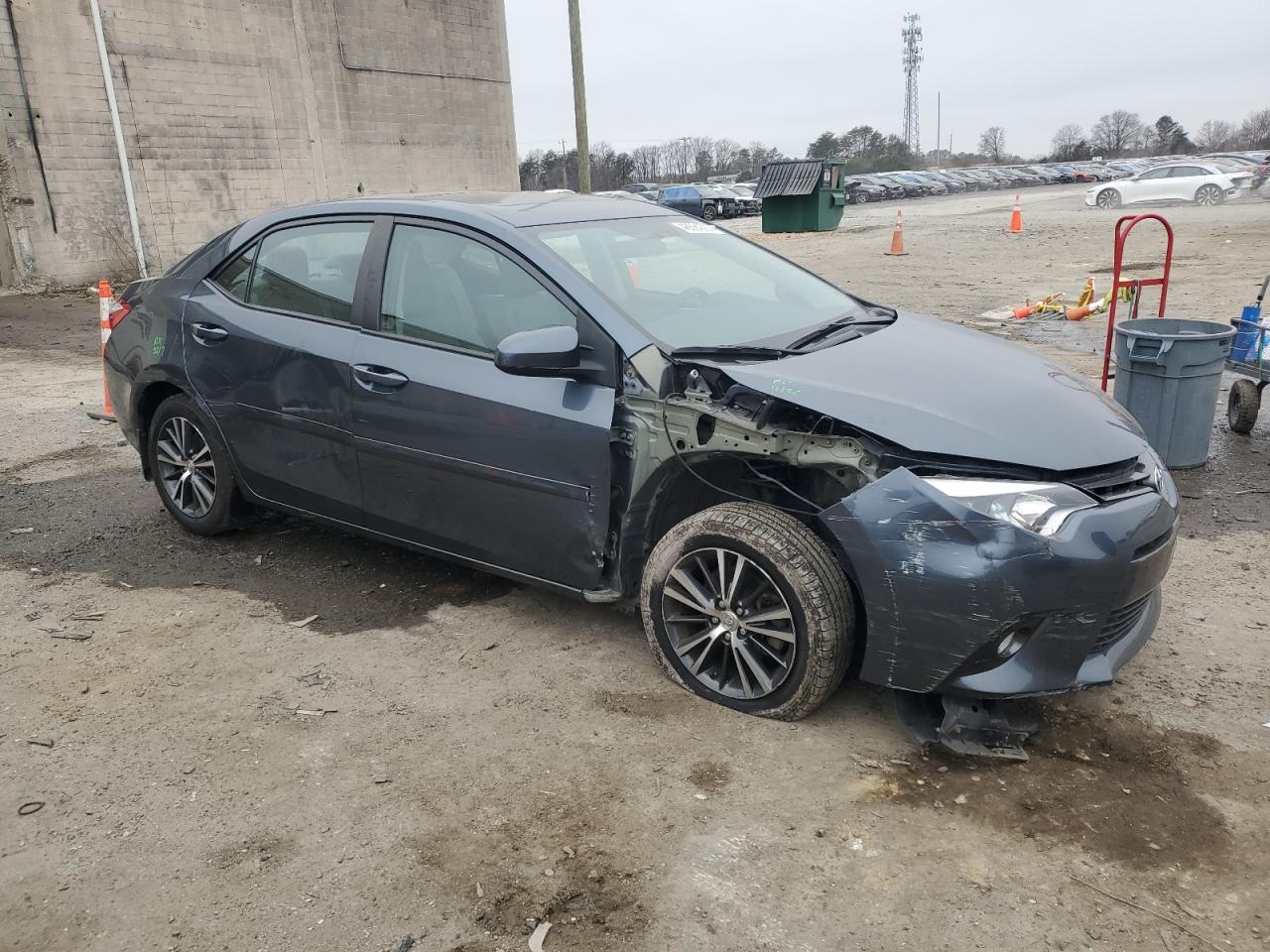 2016 Toyota Corolla VIN 2T1BURHE0GC614046 Copart auction photo, front end / side damage thumbnail 4