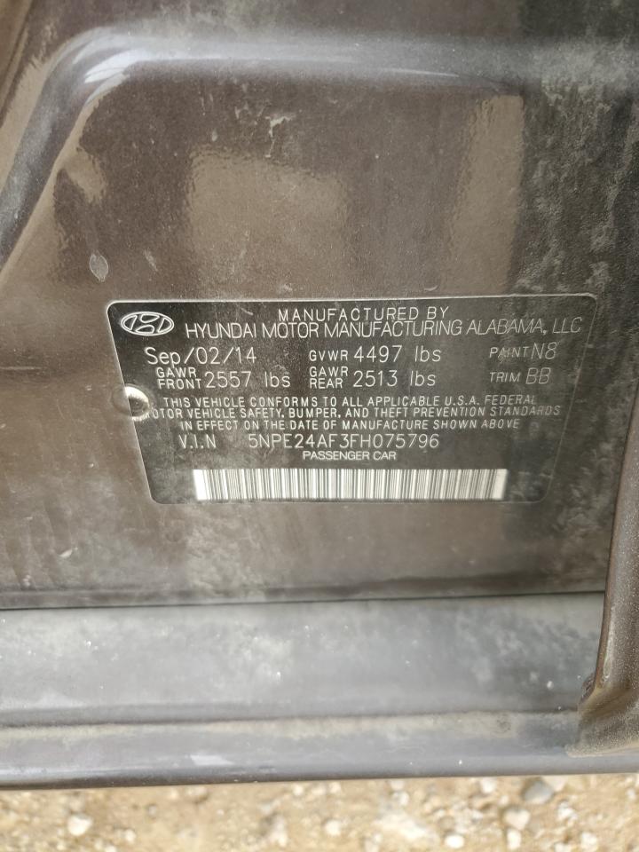 2015 Hyundai Sonata VIN 5NPE24AF3FH075796 Copart auction photo, all over damage thumbnail 13