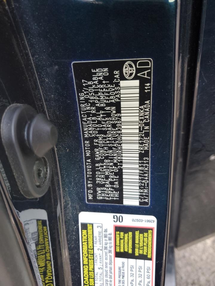 2017 Toyota Corolla VIN 2T1BURHE0HC839679 Copart auction photo, front end damage thumbnail 14