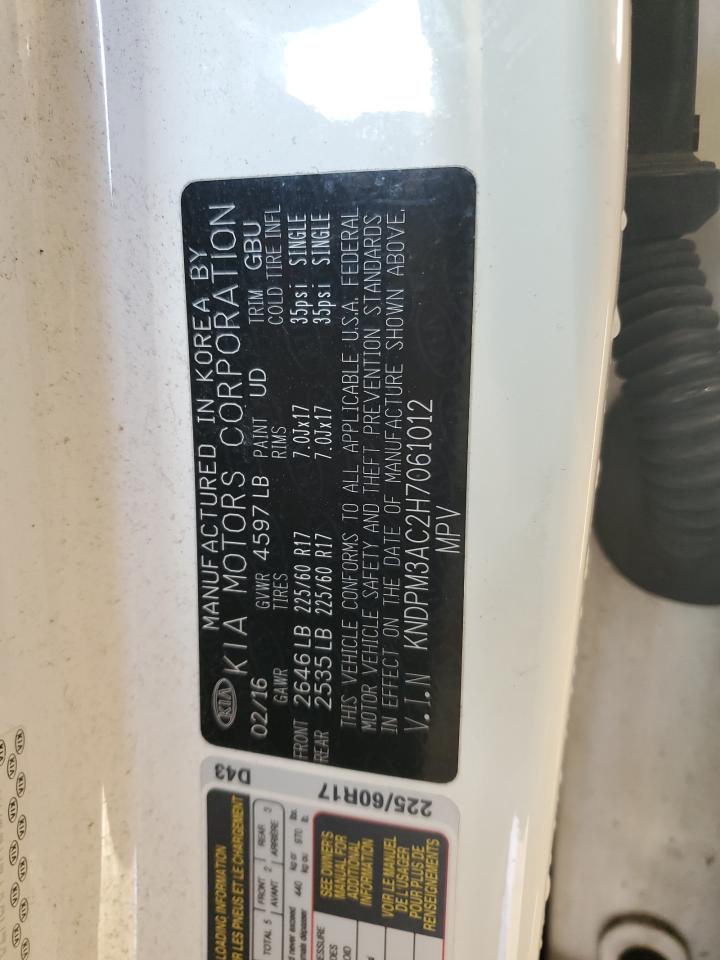 2017 KIA Sportage VIN KNDPM3AC2H7061012 Copart auction photo, front end / rear end damage thumbnail 13