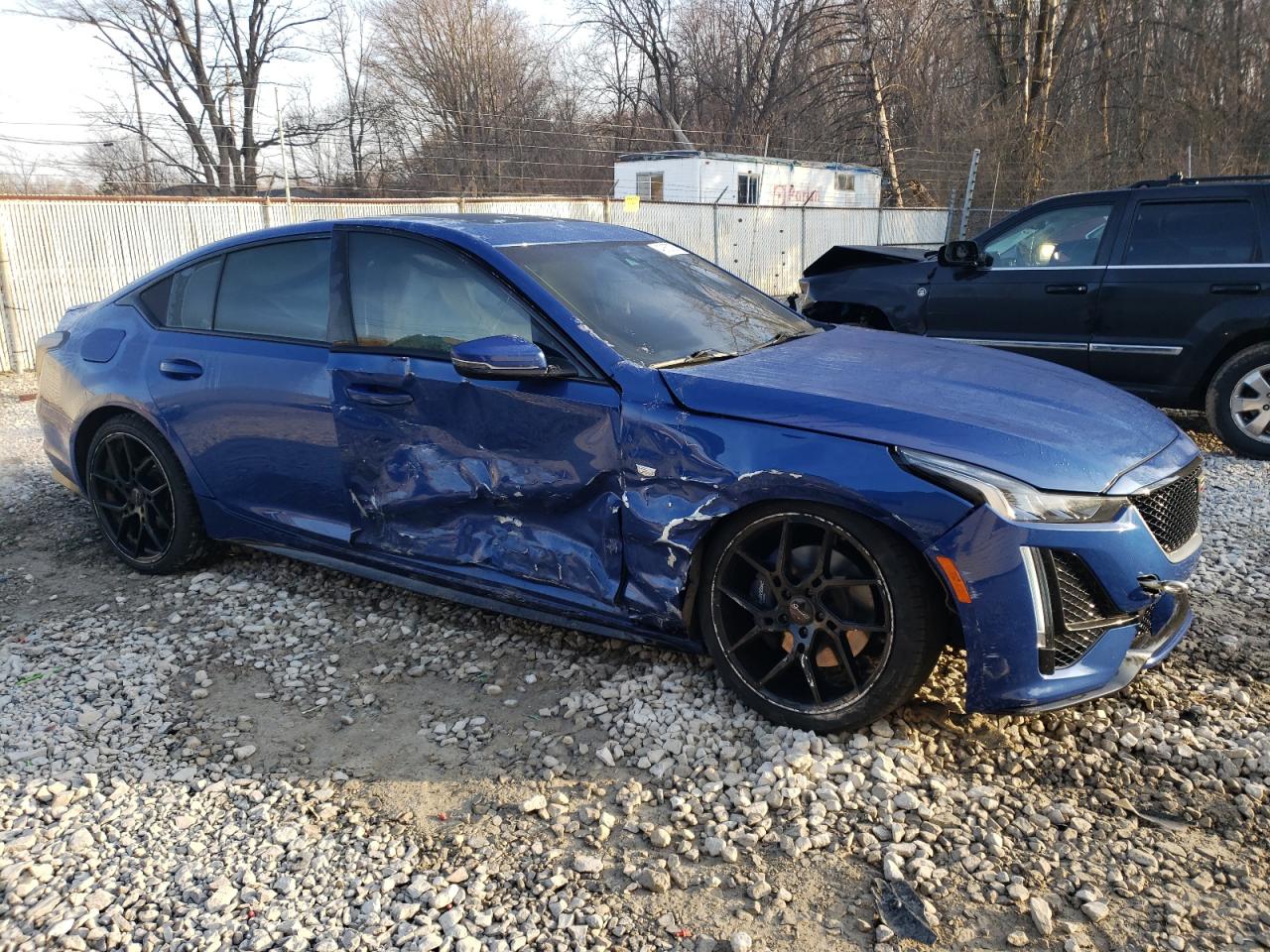 2020 Cadillac CT5 VIN 1G6DU5RK3L0153583 Copart auction photo, side / front end damage thumbnail 4