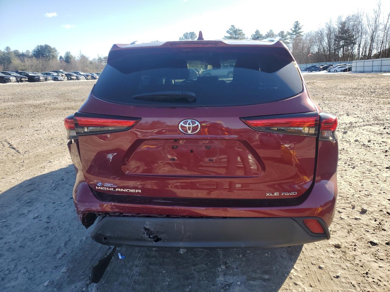 2021 Toyota Highlander VIN 5TDGZRBH6MS093203 Copart auction photo, all over damage thumbnail 6