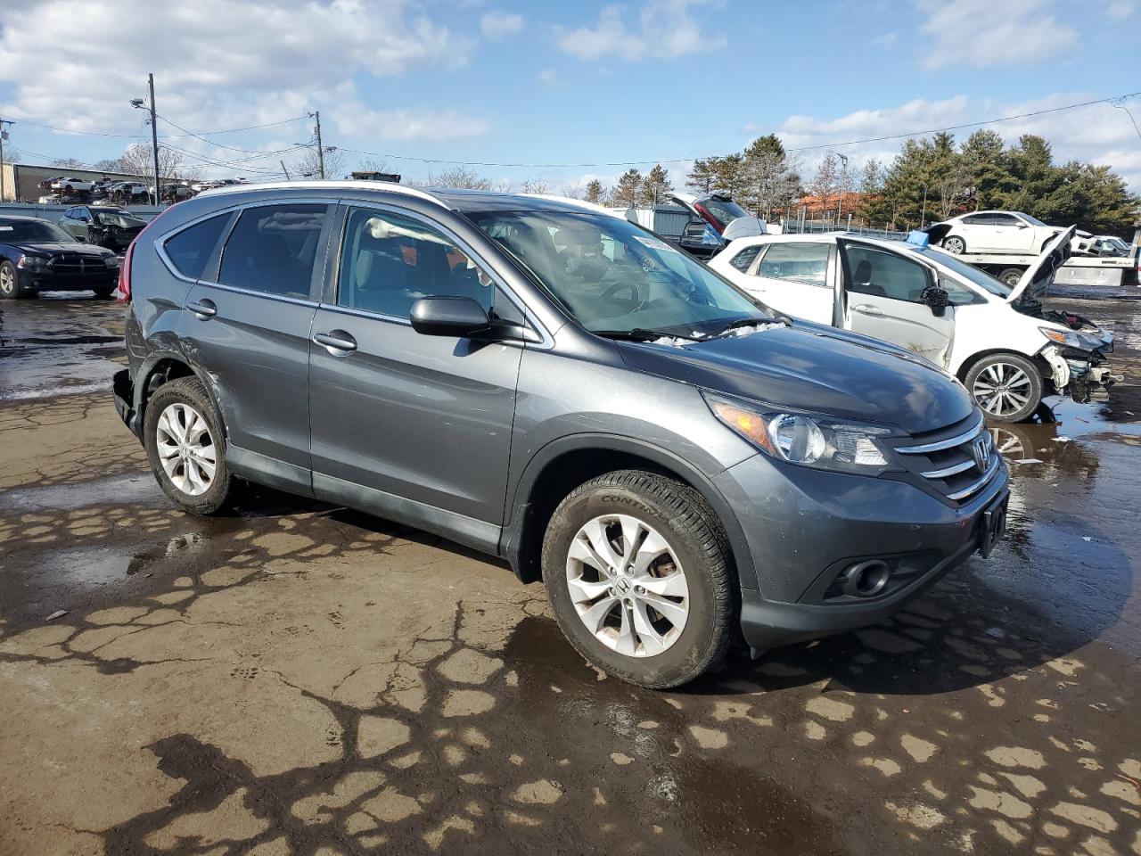 2013 Honda CR-V VIN 2HKRM4H72DH664006 Copart auction photo, rear end / side damage thumbnail 4
