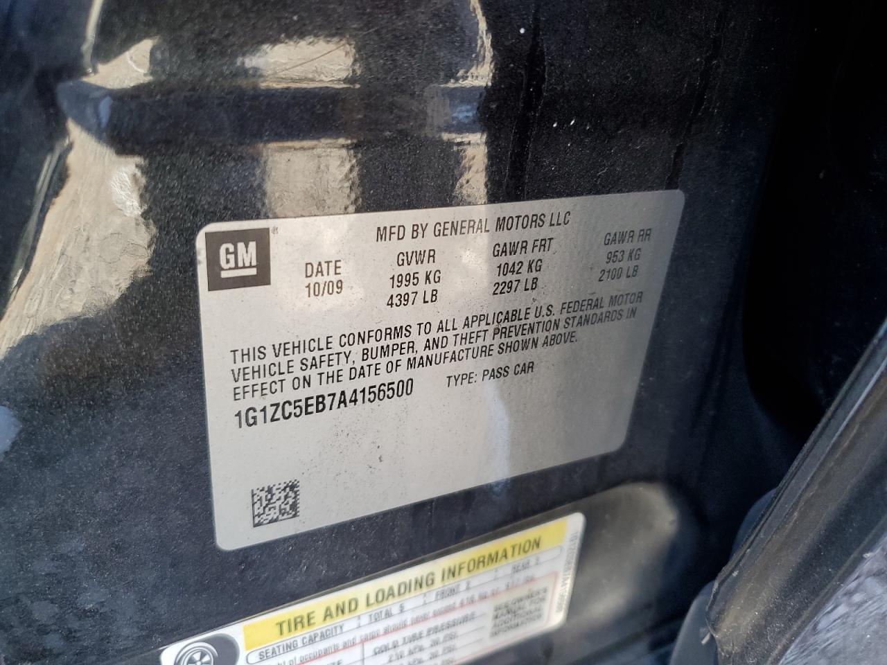 2010 Chevrolet Malibu VIN 1G1ZC5EB7A4156500 Copart auction photo, front end damage thumbnail 12