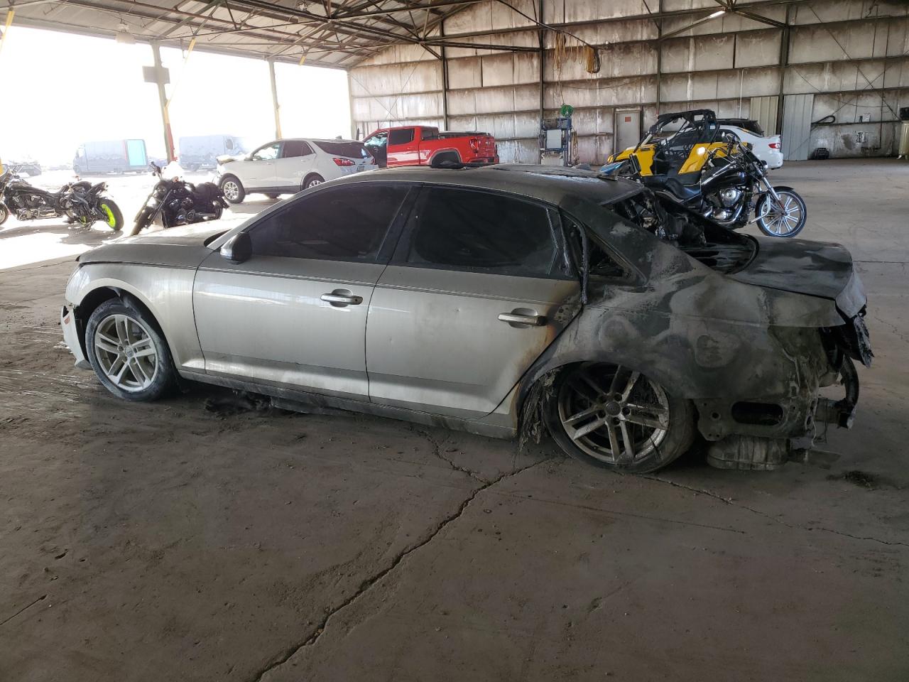 2017 Audi A4 VIN WAUANAF45HN040530 Copart auction photo, burn damage thumbnail 2