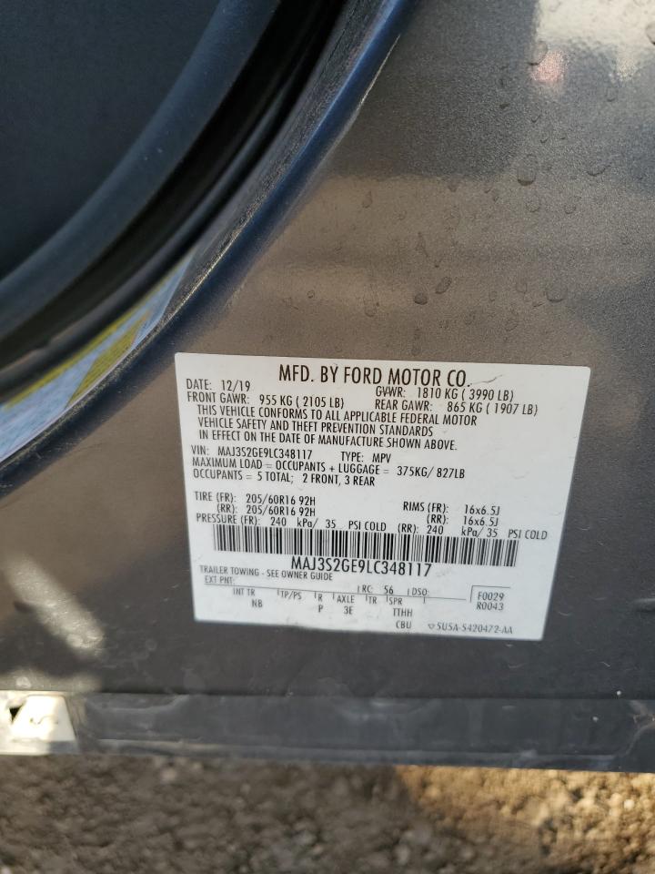 2020 Ford EcoSport VIN MAJ3S2GE9LC348117 Copart auction photo, front end / undercarriage damage thumbnail 14