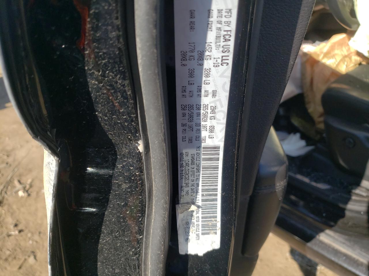 2019 Dodge Durango VIN 1C4RDJDG2KC651849 Copart auction photo, all over / front end damage thumbnail 12
