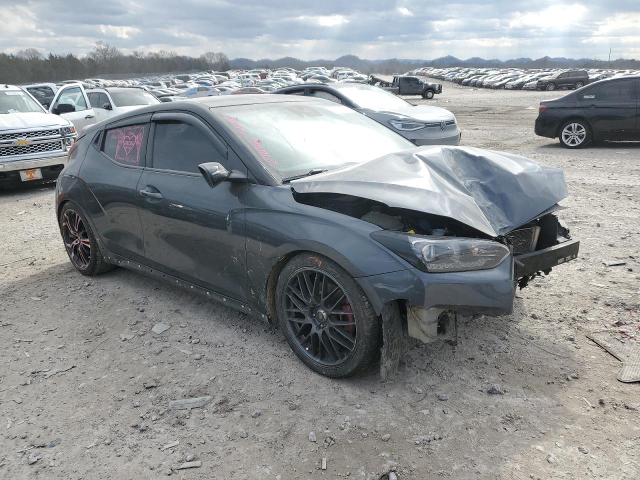 2019 Hyundai Veloster VIN KMHTH6AB5KU009504 Copart auction photo, all over damage thumbnail 4