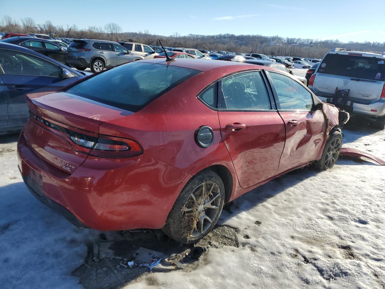 2014 Dodge Dart VIN 1C3CDFBB3ED824467 Copart auction photo, front end / top/roof damage thumbnail 3