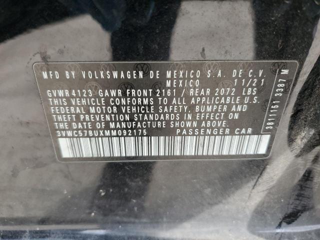 2021 Volkswagen Jetta VIN 3VWC57BUXMM092175 Copart auction photo, front end / rear end damage thumbnail 13
