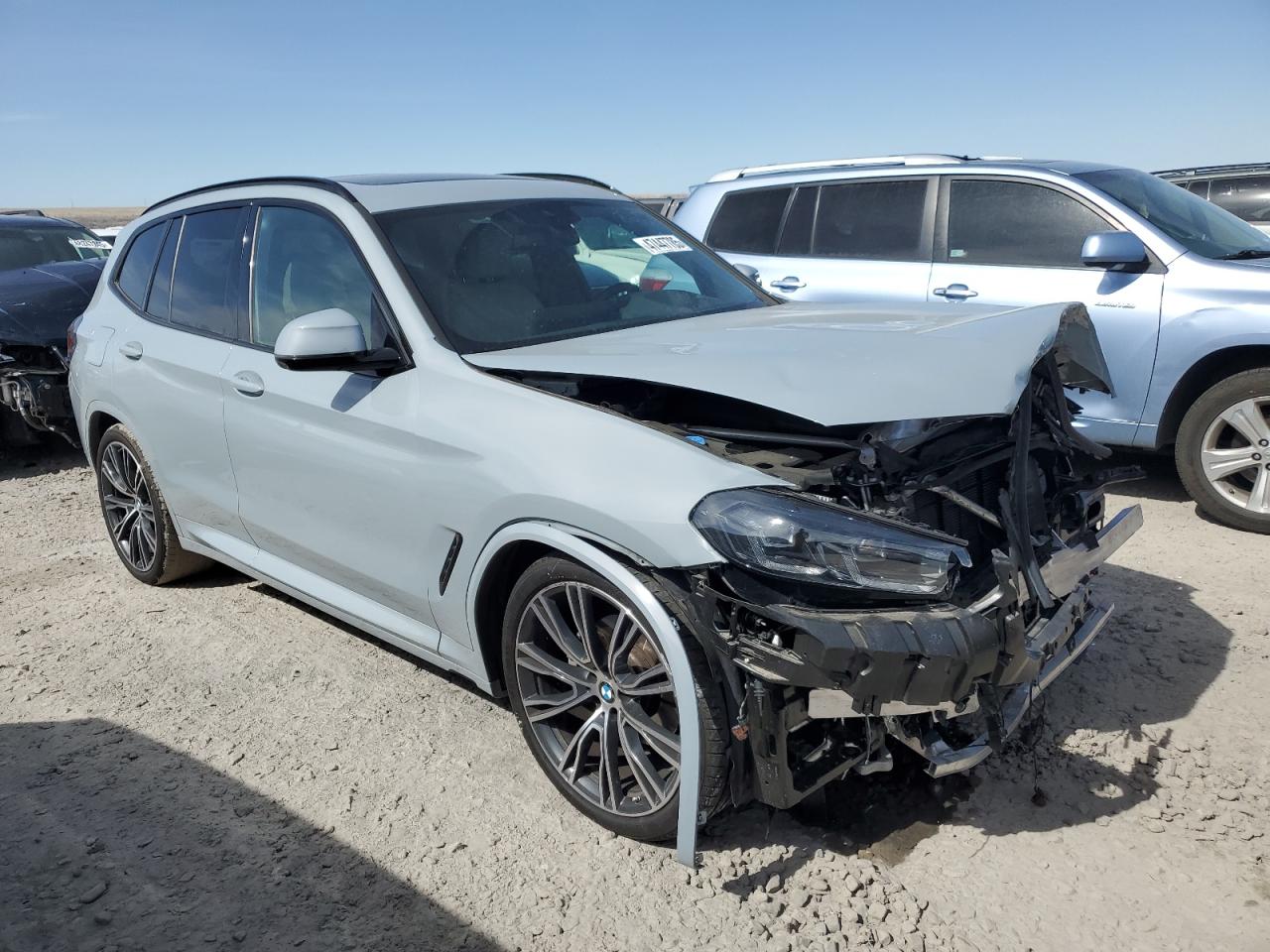 2023 BMW X3 VIN 5UX43DP04P9R59296 Copart auction photo, front end damage thumbnail 4