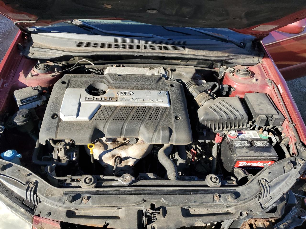 2004 KIA Spectra VIN KNAFE121345025861 Copart auction photo, front end / side damage thumbnail 12