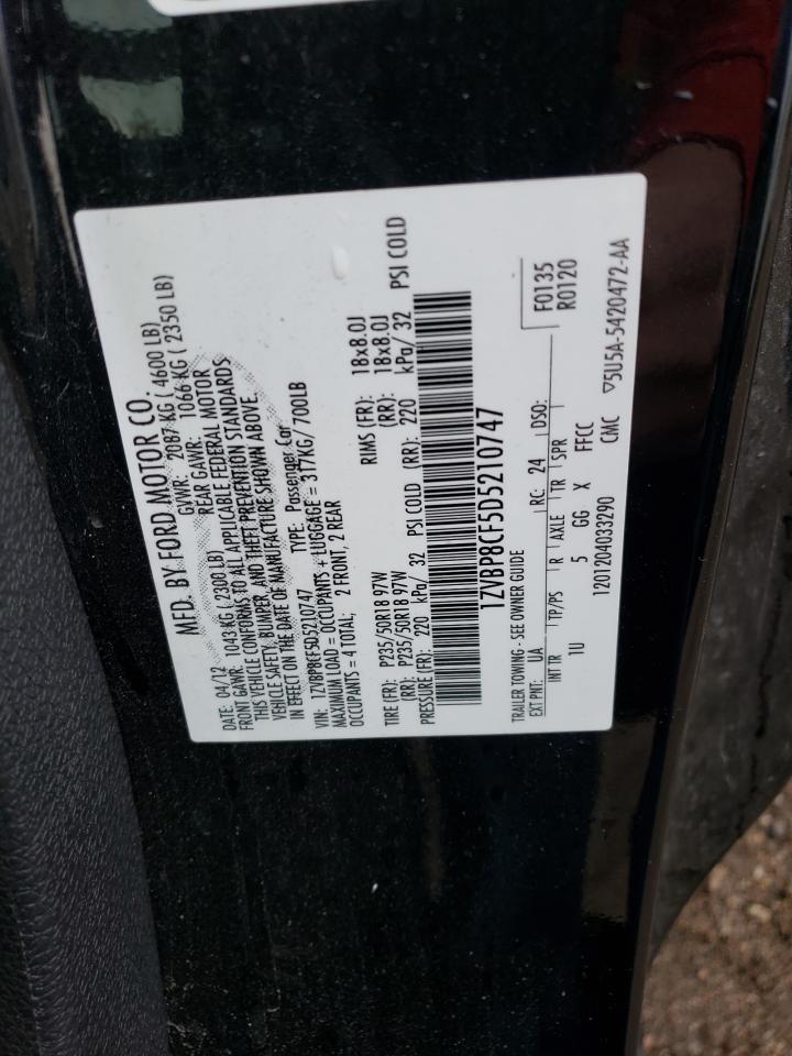 2013 Ford Mustang VIN 1ZVBP8CF5D5210747 Copart auction photo, all over / undercarriage damage thumbnail 15