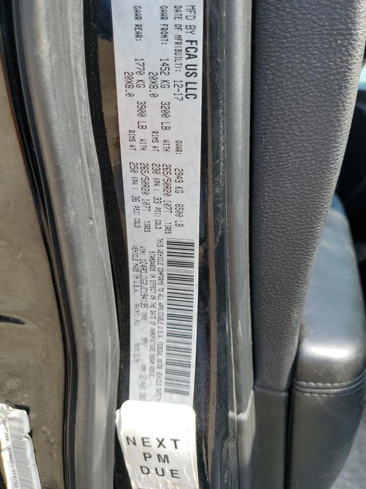 2018 Dodge Durango VIN 1C4RDJDG2JC194135 Copart auction photo, all over damage thumbnail 13