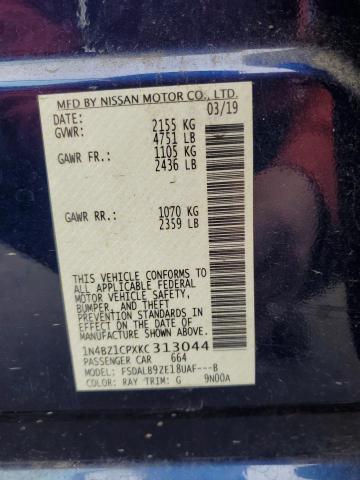 2019 Nissan Leaf VIN 1N4BZ1CPXKC313044 Copart auction photo, rear end damage thumbnail 12