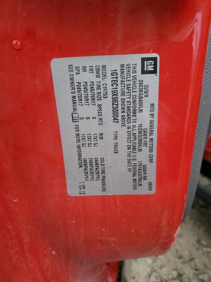 2008 GMC Sierra VIN 1GTEC19X98Z300047 Copart auction photo, all over damage thumbnail 13