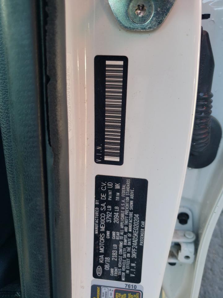 2019 KIA Forte VIN 3KPF24AD5KE020204 Copart auction photo, front end damage thumbnail 12
