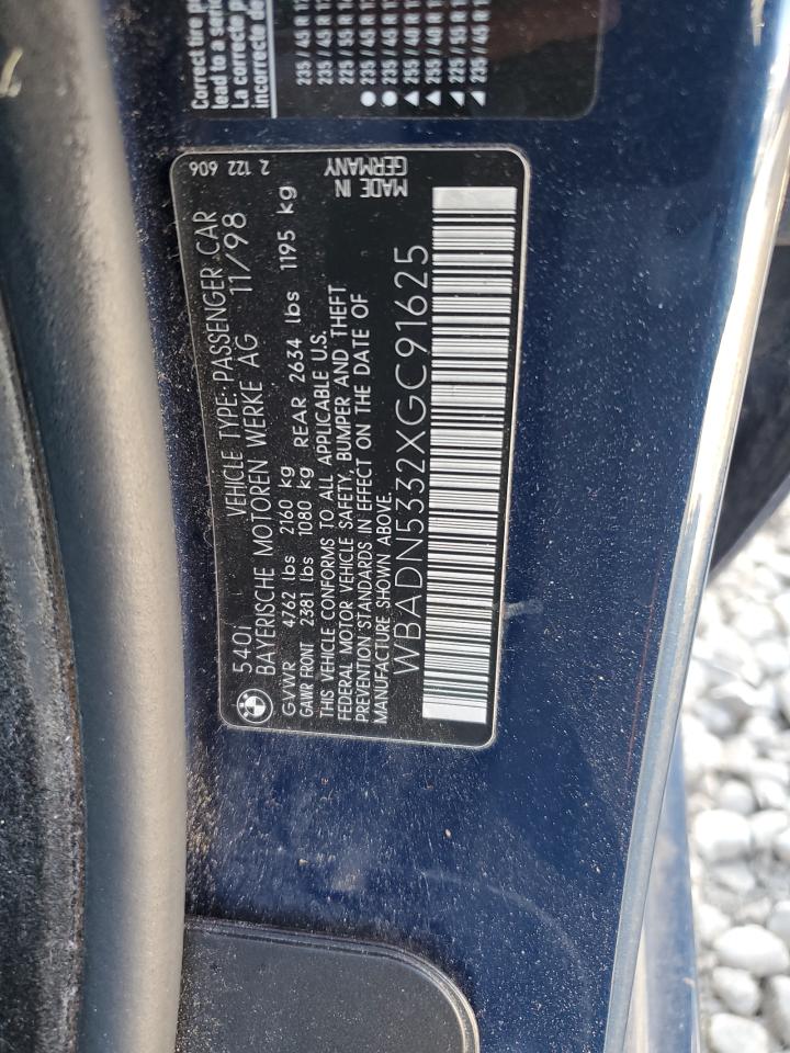 1999 BMW 5er VIN WBADN5332XGC91625 Copart auction photo, minor dent/scratches damage thumbnail 12