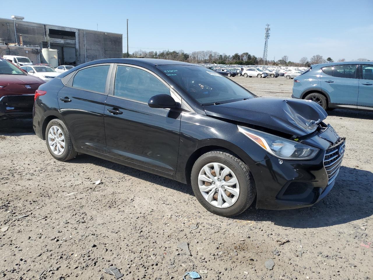 2019 Hyundai Accent VIN 3KPC24A35KE076086 Copart auction photo, front end / rear end damage thumbnail 4