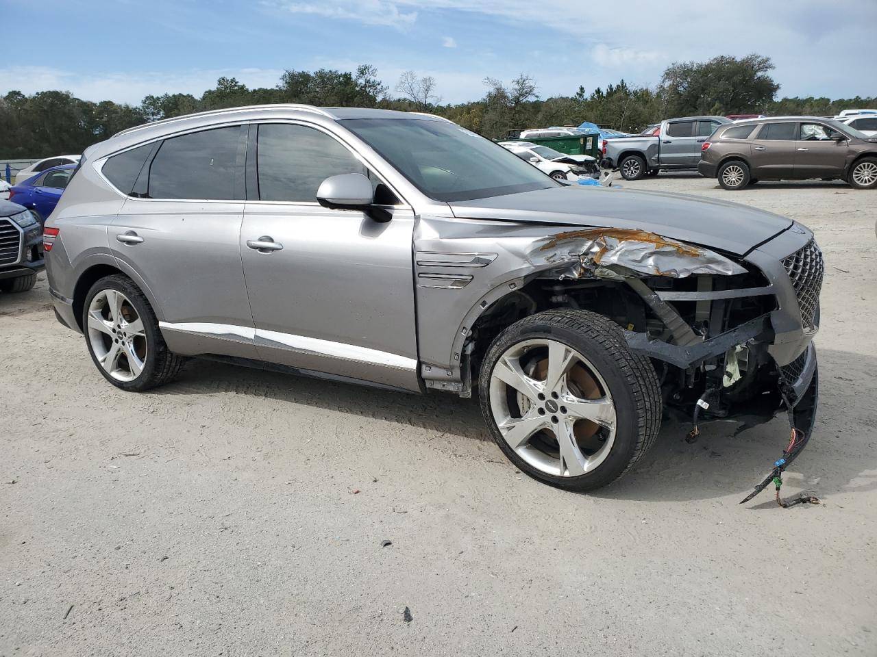 2021 Genesis Gv80 VIN KMUHCESC8MU064202 Copart auction photo, front end / minor dent/scratches damage thumbnail 4