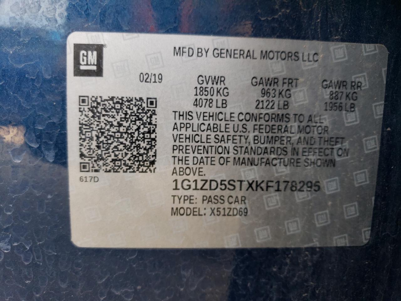 2019 Chevrolet Malibu VIN 1G1ZD5STXKF178295 Copart auction photo, front end damage thumbnail 12