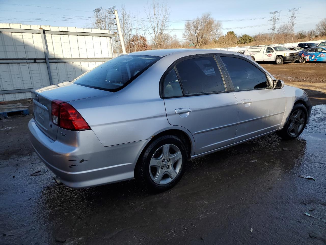 2005 Honda Civic VIN 1HGES26785L016583 Copart auction photo, front end / side damage thumbnail 3