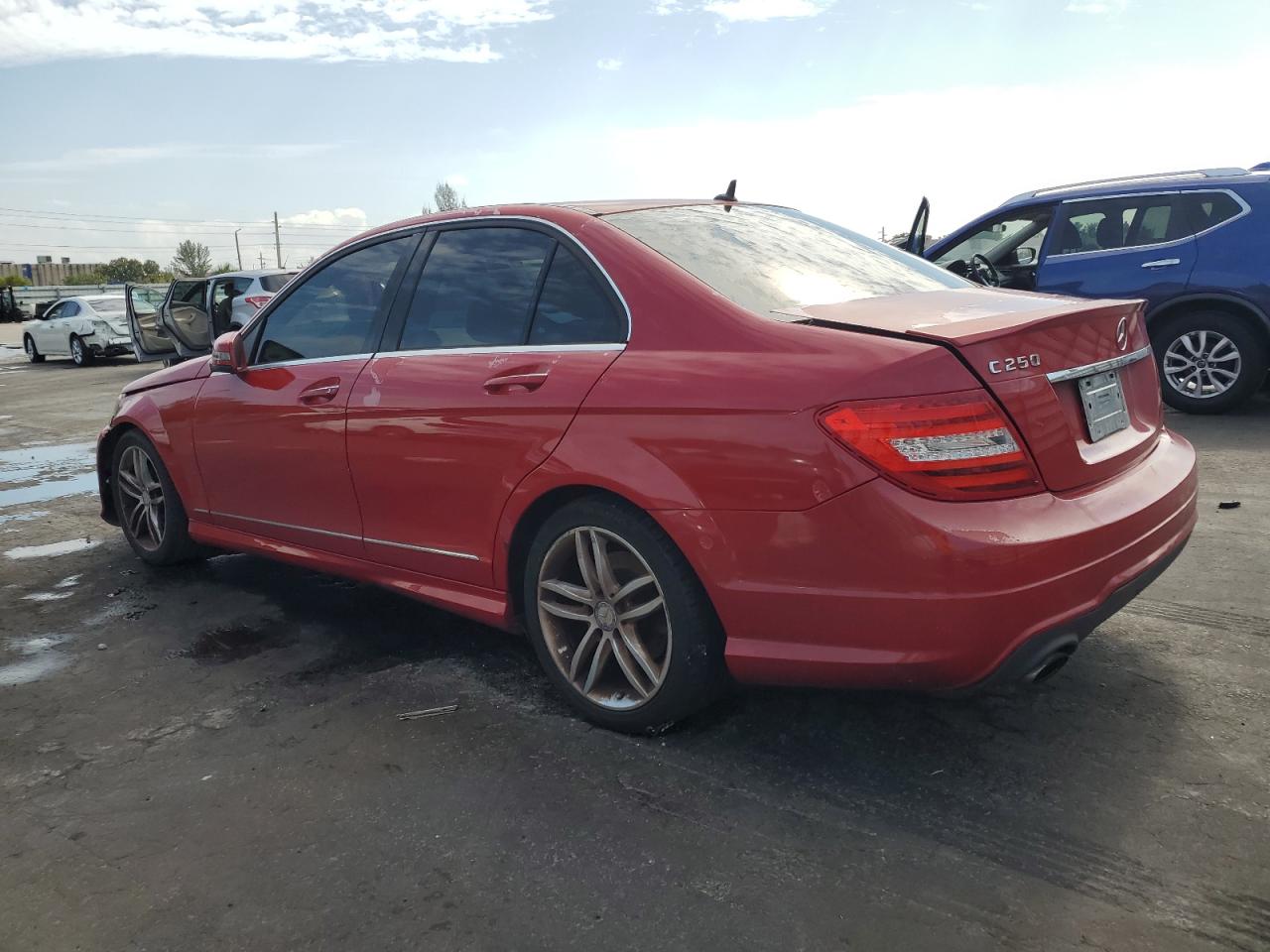2014 Mercedes-Benz C-klasse VIN WDDGF4HB2EA960194 Copart auction photo, all over damage thumbnail 2