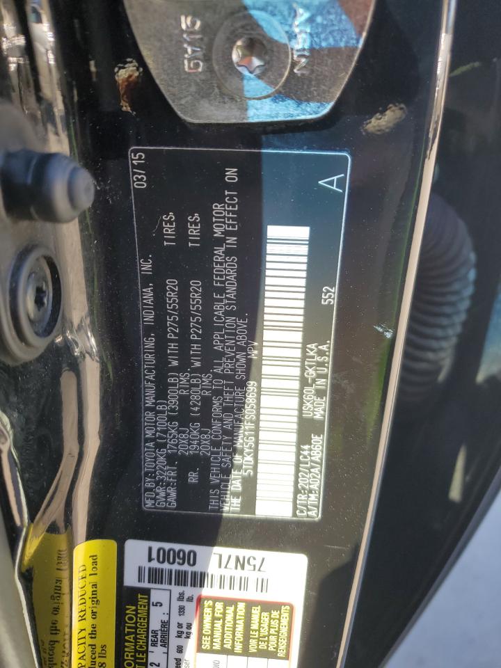 2015 Toyota Sequoia VIN 5TDKY5G11FS058699 Copart auction photo, side / hail damage thumbnail 13