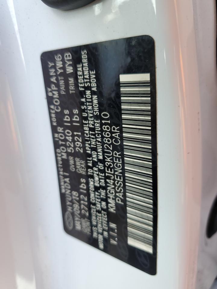 2019 Genesis G80 VIN KMHGN4JE3KU286810 Copart auction photo, biohazard/chemical / all over damage thumbnail 12