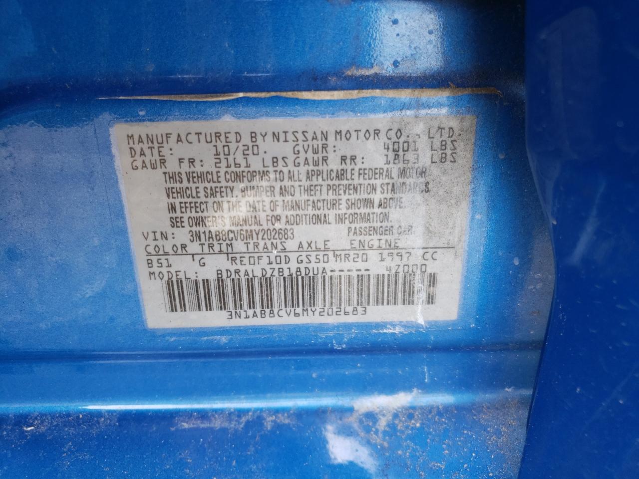 2021 Nissan Sentra VIN 3N1AB8CV6MY202683 Copart auction photo, front end / minor dent/scratches damage thumbnail 15