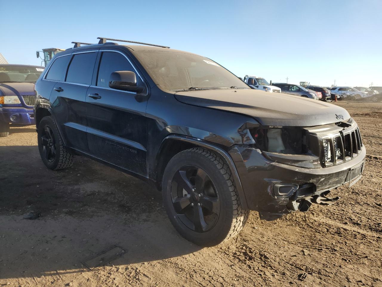 2015 Jeep Grand Cherokee VIN 1C4RJFAGXFC659956 Copart auction photo, front end / side damage thumbnail 4
