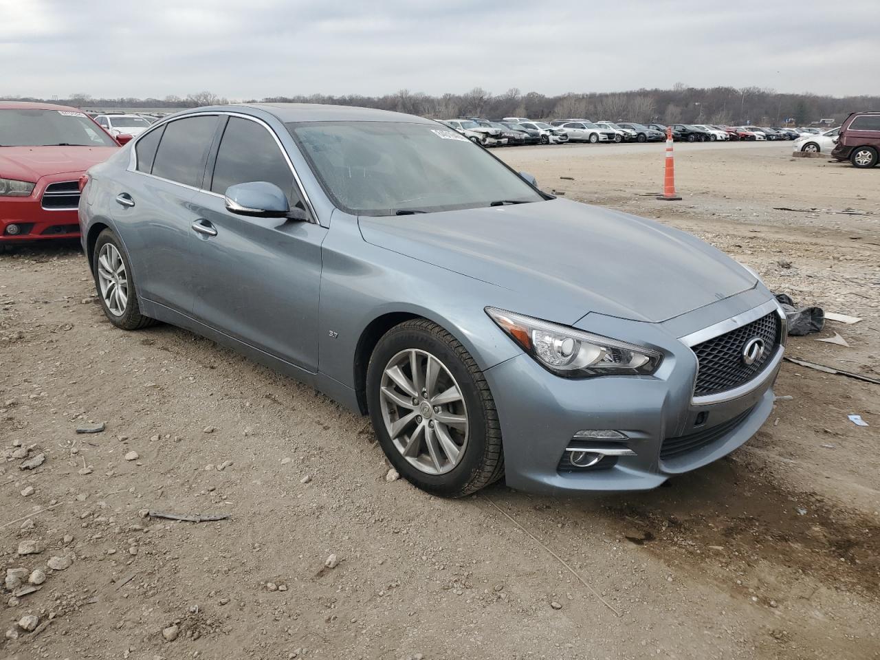 2015 Infiniti Q50 VIN JN1BV7AP7FM342984 Copart auction photo, side damage thumbnail 4
