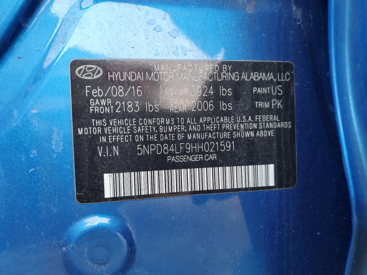 2017 Hyundai Elantra VIN 5NPD84LF9HH021591 Copart auction photo, burn - engine damage thumbnail 12