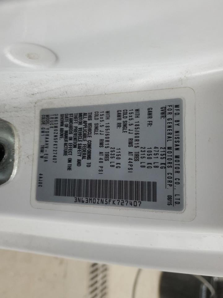 2015 Chevrolet Express VIN 3N63M0ZN5FK727407 Copart auction photo, front end damage thumbnail 13