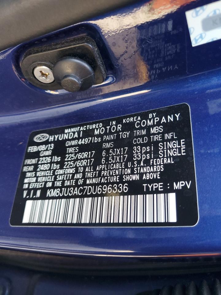 2013 Hyundai Tucson VIN KM8JU3AC7DU696336 Copart auction photo, vandalism / minor dent/scratches damage thumbnail 13