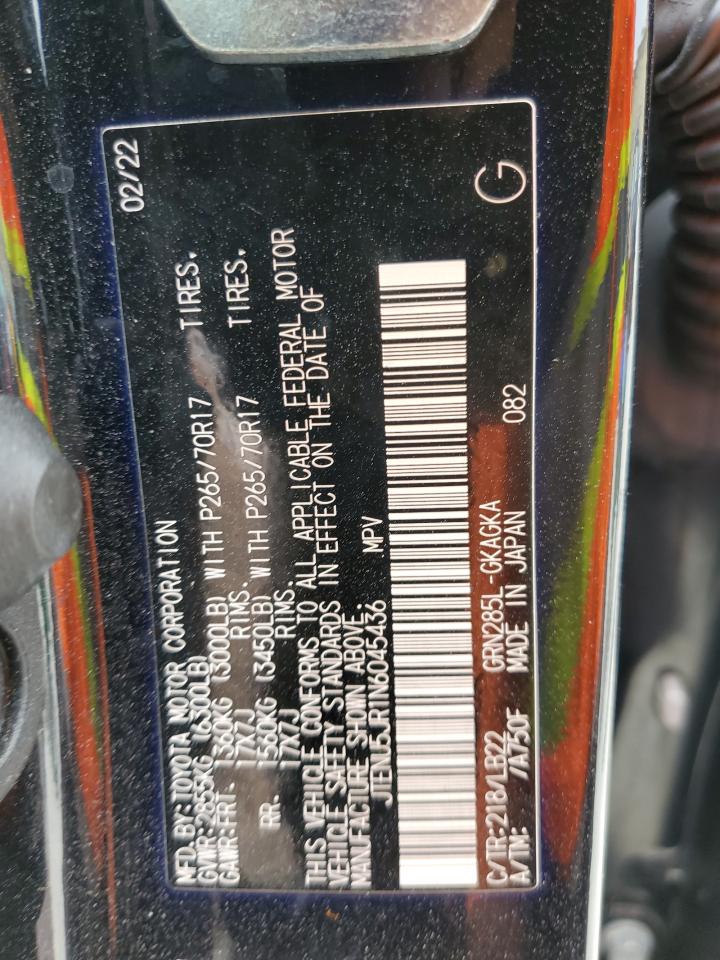 2022 Toyota 4Runner VIN JTENU5JR1N6045436 Copart auction photo, front end / minor dent/scratches damage thumbnail 13
