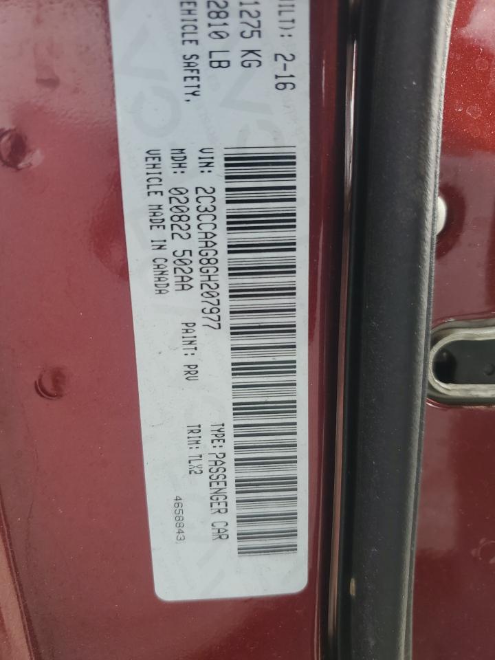 2016 Chrysler 300 VIN 2C3CCAAG8GH207977 Copart auction photo, front end damage thumbnail 12