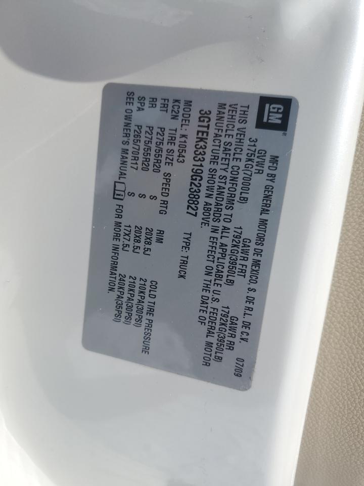 2009 GMC Sierra VIN 3GTEK33319G238827 Copart auction photo, all over damage thumbnail 12
